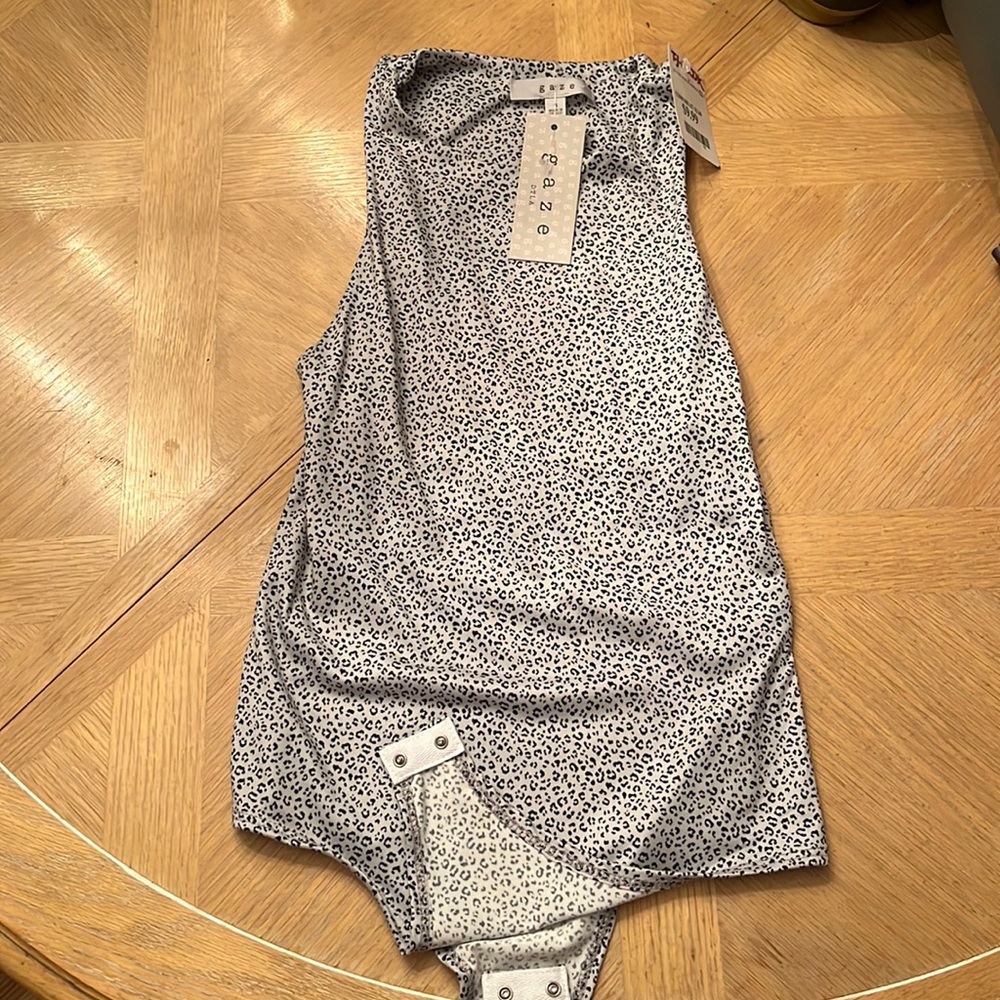Leopard print tank top bodysuit